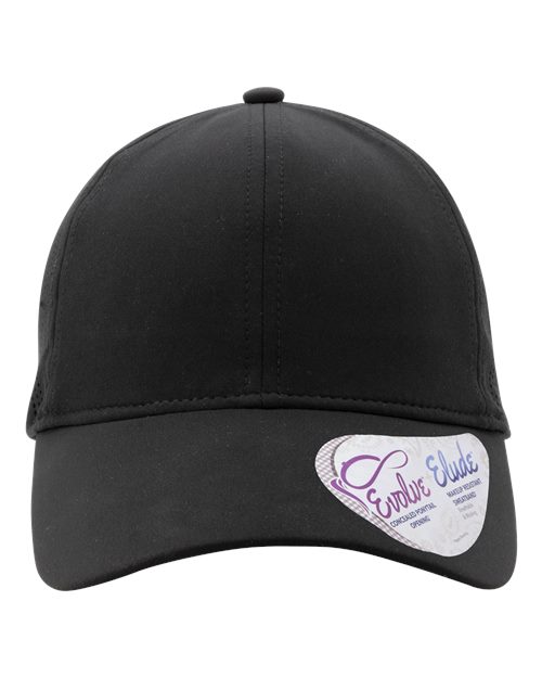 Infinity Her Women's Perforated Performance Cap - Black/ Swirl Front