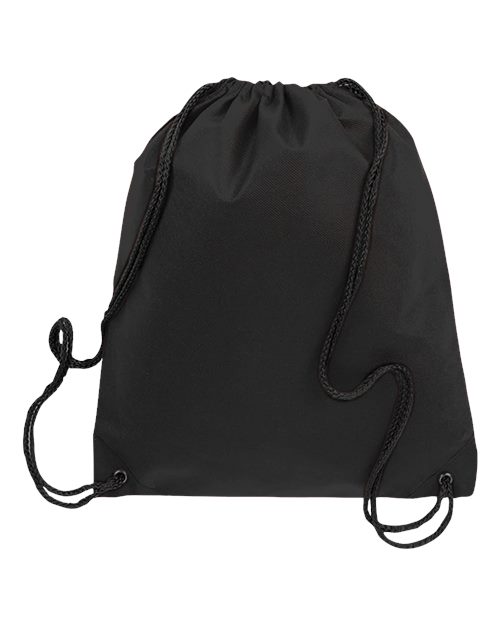 Non-Woven Drawstring Bag - Black Front