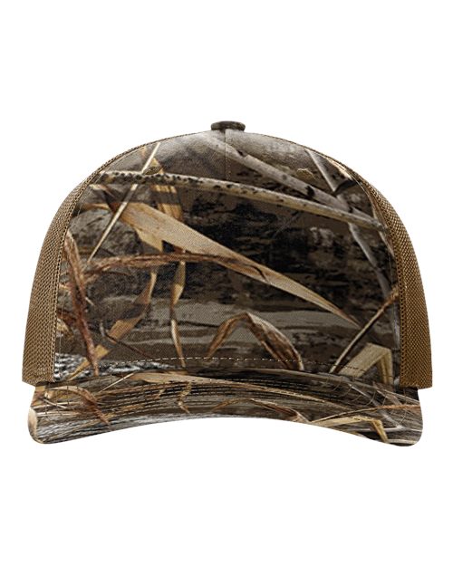 Richardson Printed Five-Panel Trucker Cap - Realtree Max-7/ Buck Front