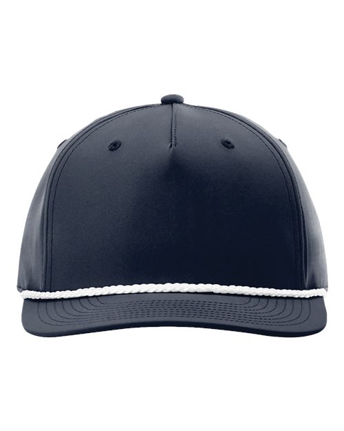 Richardson Five-Panel Classic Rope Cap - Navy/ White Front