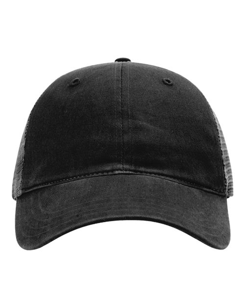 Richardson Garment-Washed Trucker Cap - Black Front