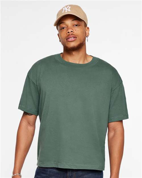 LAT Unisex Boxy Jersey Tee - Model Front