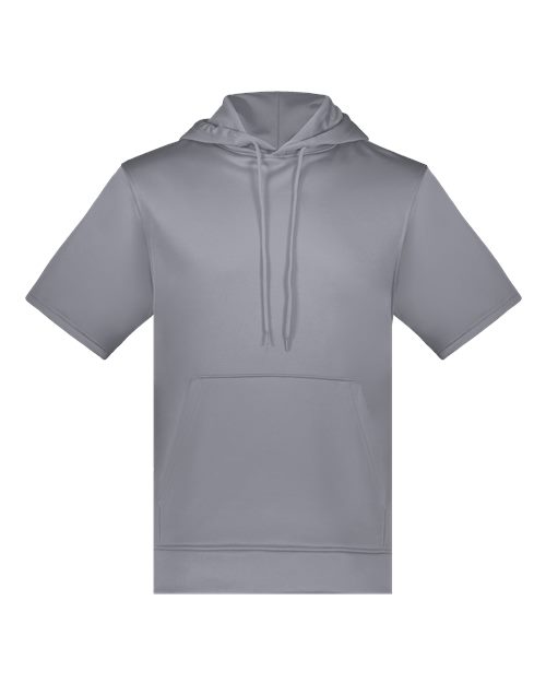 Augusta Sportswear Unisex Fleece Short Sleeve Hooded Pullover - Graphite Front