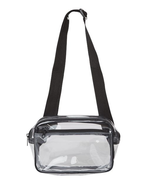 Liberty Bags Clear Stadium 2-Pocket Fanny Pack/Crossbody Bag - Black Front