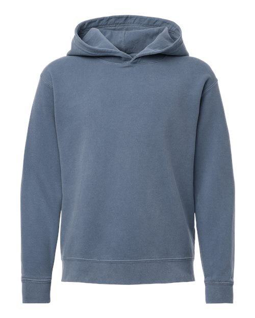 Comfort Colors Youth Garment-Dyed Lightweight Hooded Sweatshirt - Blue Jean Front