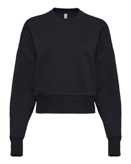 Next Level Women's Heavyweight Crewneck Sweatshirt - Black Front