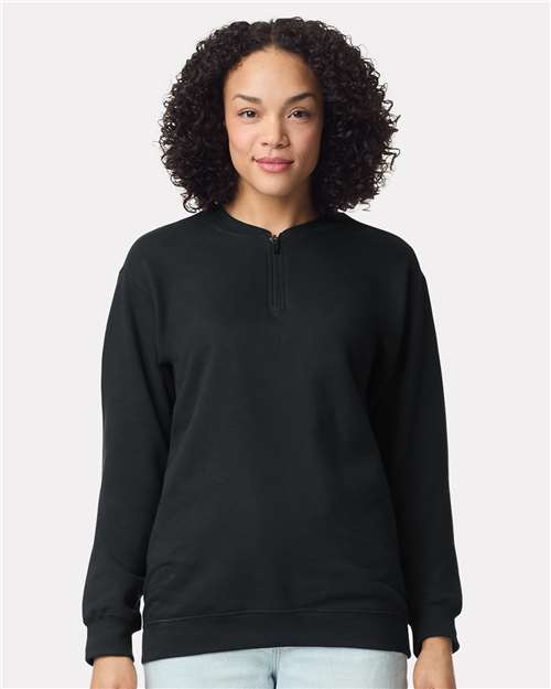 Gildan Unisex Softstyle® Midweight Quarter-Zip Sweatshirt - Model Front