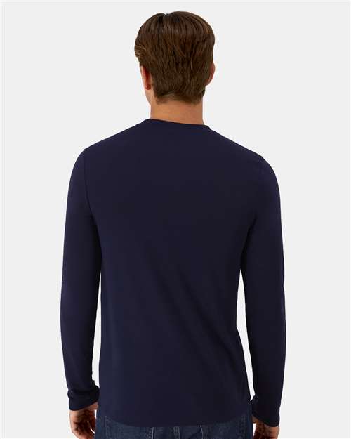 Unisex Cool DRI® Cotton Touch Long Sleeve T-Shirt - Athletic Navy Back