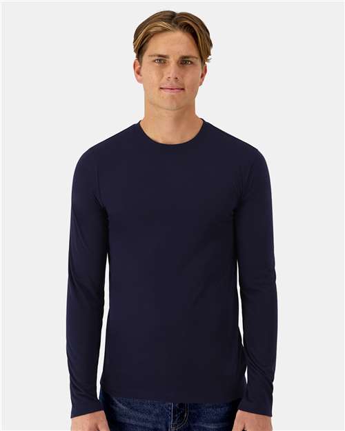 Unisex Cool DRI® Cotton Touch Long Sleeve T-Shirt - Athletic Navy Front
