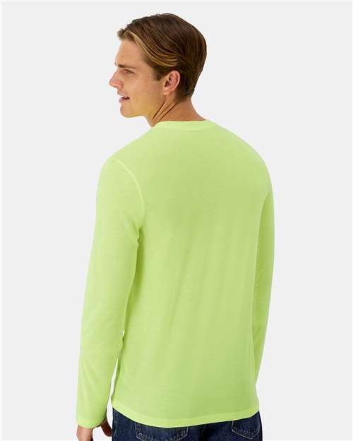 Unisex Cool DRI® Cotton Touch Long Sleeve T-Shirt - Safety Green Back