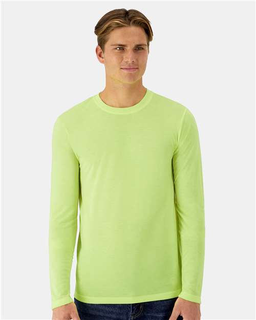 Unisex Cool DRI® Cotton Touch Long Sleeve T-Shirt - Safety Green Front