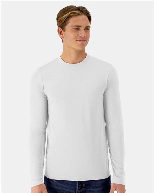 Unisex Cool DRI® Cotton Touch Long Sleeve T-Shirt - White Front