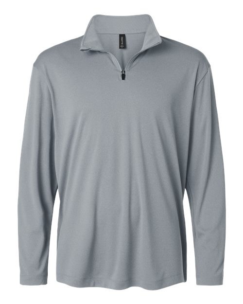 Men's Pro-Lock Performance Quarter-Zip Pullover - Heather Steel Front