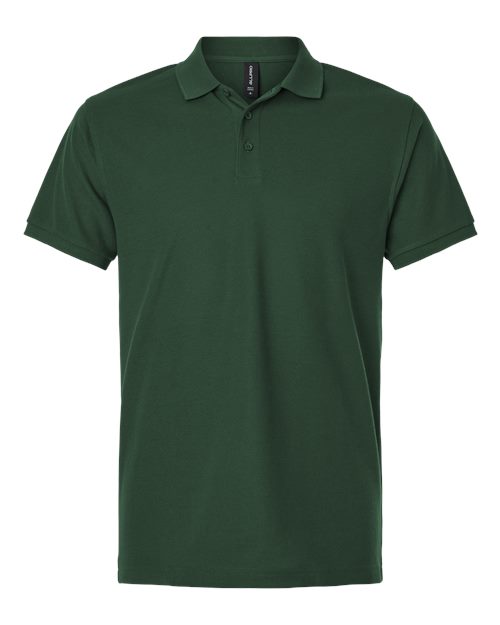 Men's Pique Polo - Forest Green Front