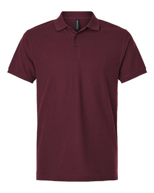 Men's Pique Polo - Maroon Front
