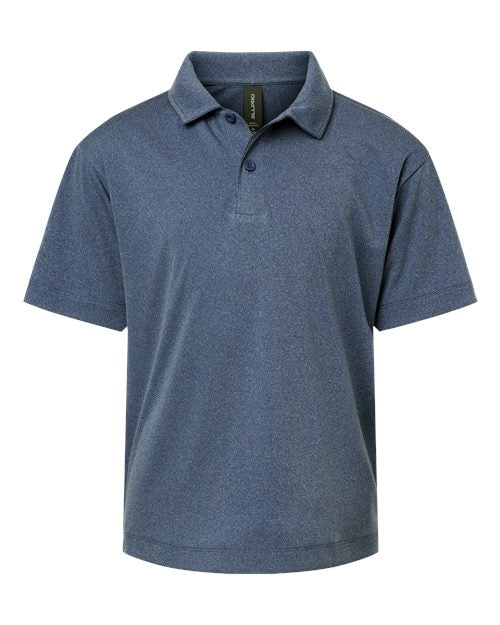 AllPro Youth Pro-Lock Performance Polo - Heather Navy Front
