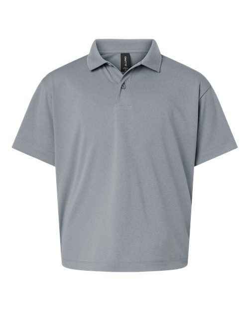 AllPro Youth Pro-Lock Performance Polo - Heather Steel Front