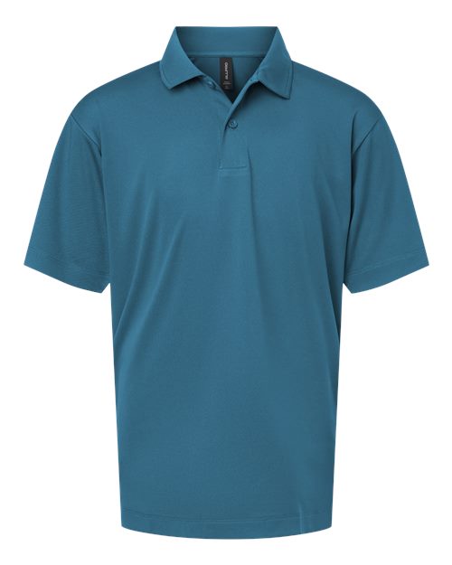 AllPro Youth Pro-Lock Performance Polo - Pacific Blue Front