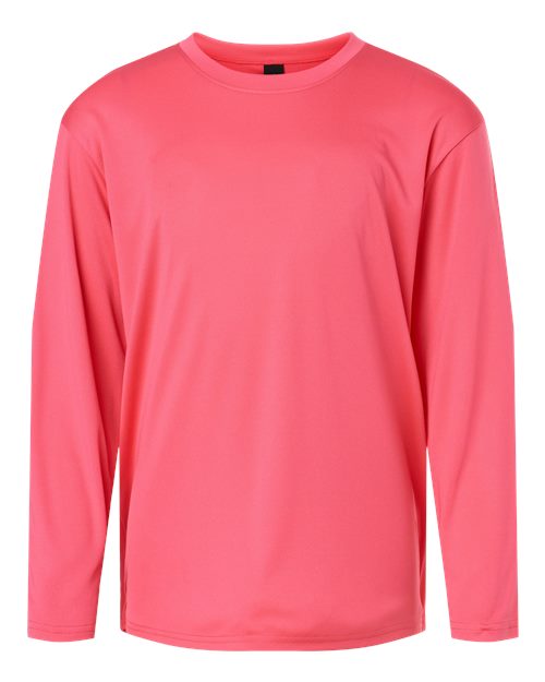 AllPro Youth Pro-Lock Performance Long Sleeve T-Shirt - Bright Pink Front