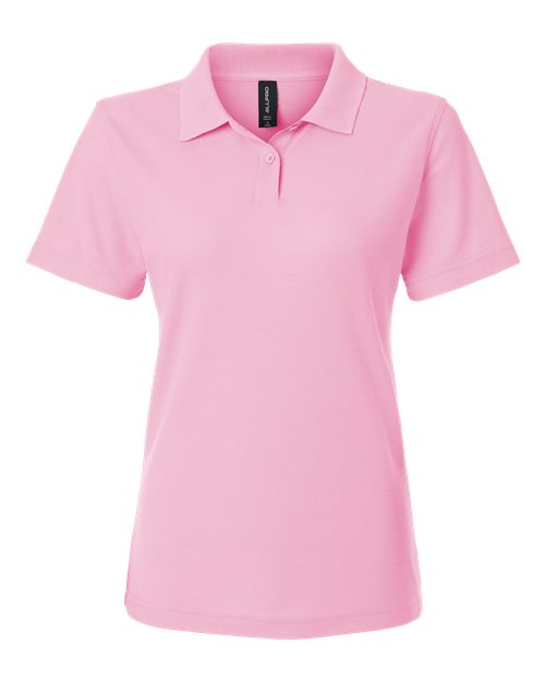 Women's Pique Polo - Light Pink Front