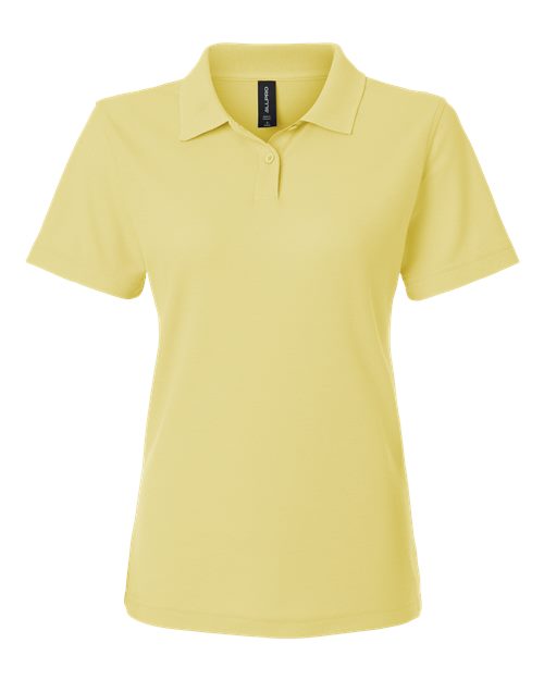 Women's Pique Polo - Light Yellow Front
