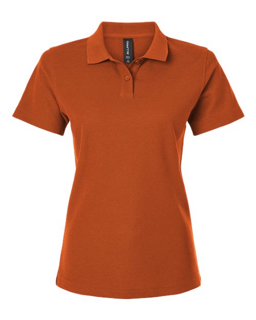 Women's Pique Polo - Rust Front