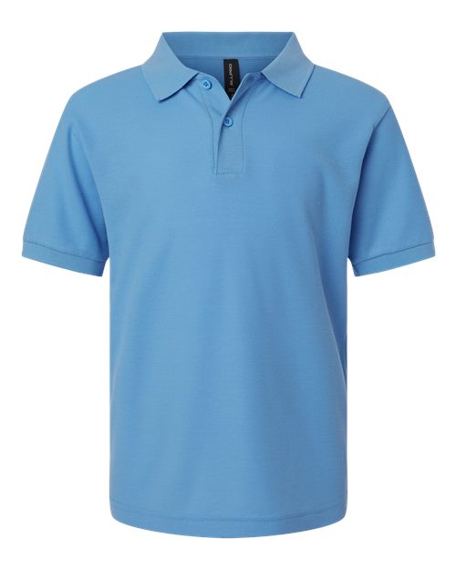 AllPro Youth Pique Polo - Carolina Blue Front