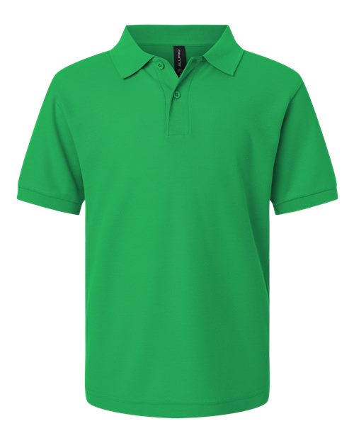 AllPro Youth Pique Polo - Kelly Green Front