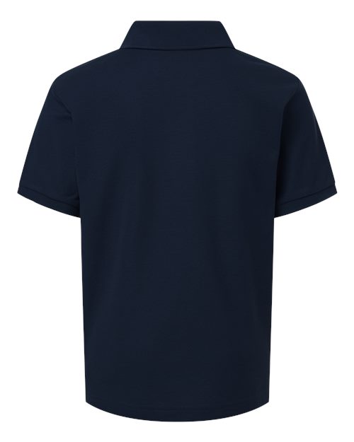 Youth Pique Polo - Navy Back