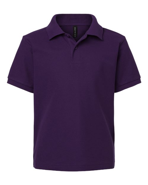 AllPro Youth Pique Polo - Purple Front