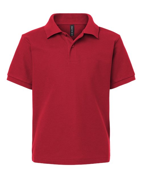 AllPro Youth Pique Polo - Red Front