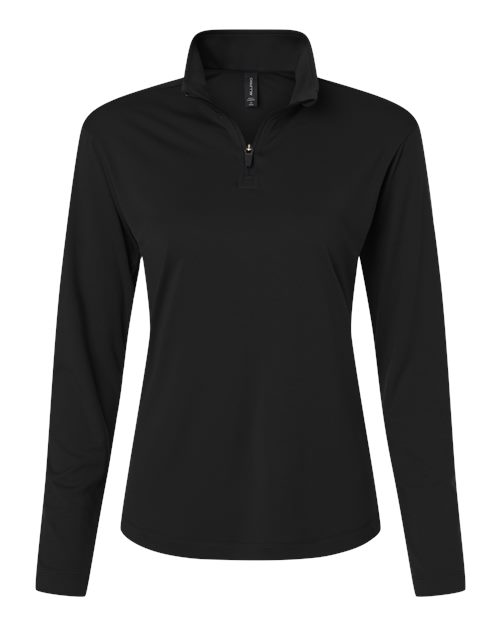 AllPro Women's Pro-Lock Performance Quarter-Zip Pullover - Black Front