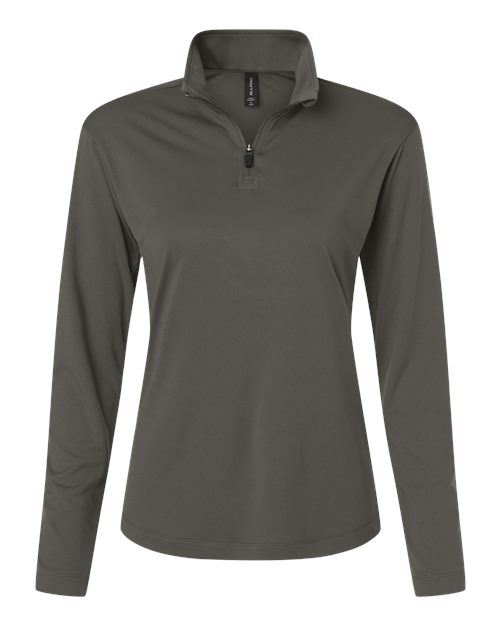 AllPro Women's Pro-Lock Performance Quarter-Zip Pullover - Charcoal Front
