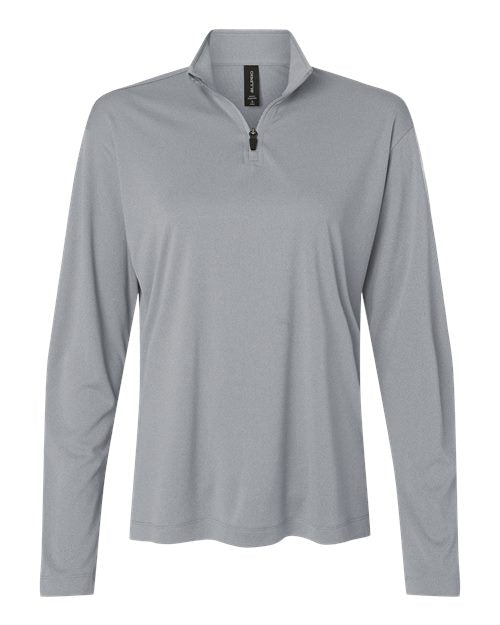 AllPro Women's Pro-Lock Performance Quarter-Zip Pullover - Heather Steel Front