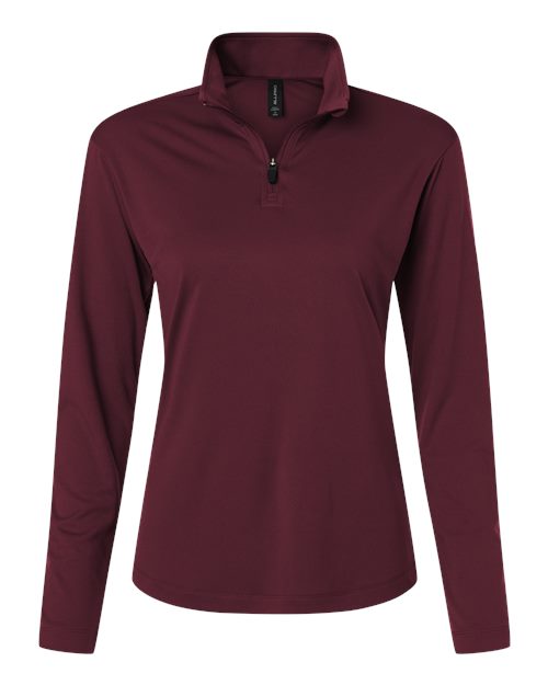 AllPro Women's Pro-Lock Performance Quarter-Zip Pullover - Maroon Front