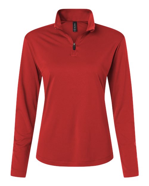 AllPro Women's Pro-Lock Performance Quarter-Zip Pullover - Red Front
