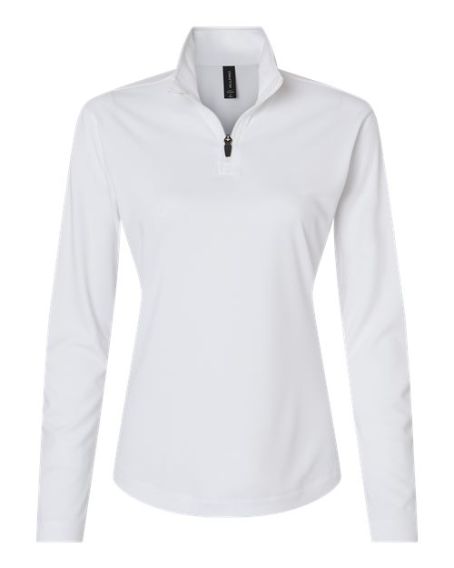 AllPro Women's Pro-Lock Performance Quarter-Zip Pullover - White Front