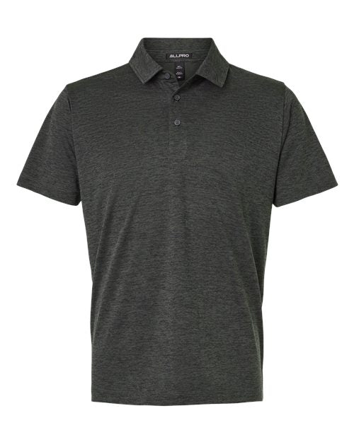 AllPro Men's Pro-Lock Performance Mélange Polo - Black Melange Front