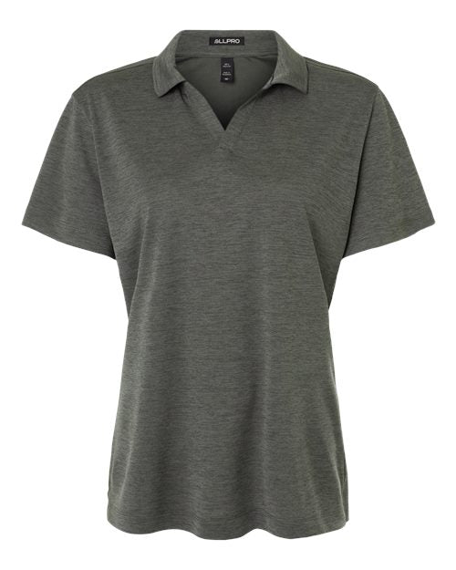 AllPro Women's Pro-Lock Performance Mélange Polo - Charcoal Melange Front