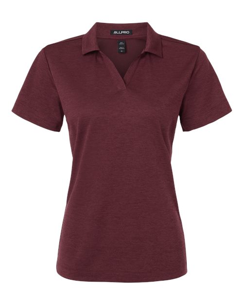 AllPro Women's Pro-Lock Performance Mélange Polo - Maroon Melange Front
