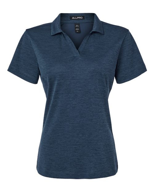 AllPro Women's Pro-Lock Performance Mélange Polo - Navy Melange Front