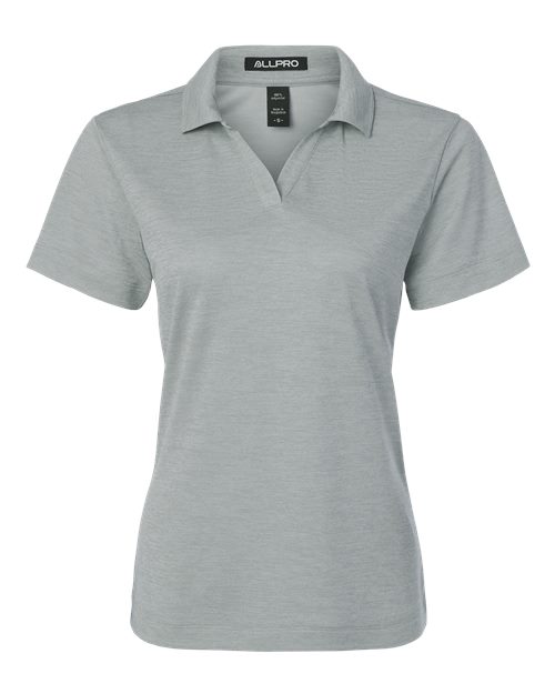 AllPro Women's Pro-Lock Performance Mélange Polo - Silver Melange Front