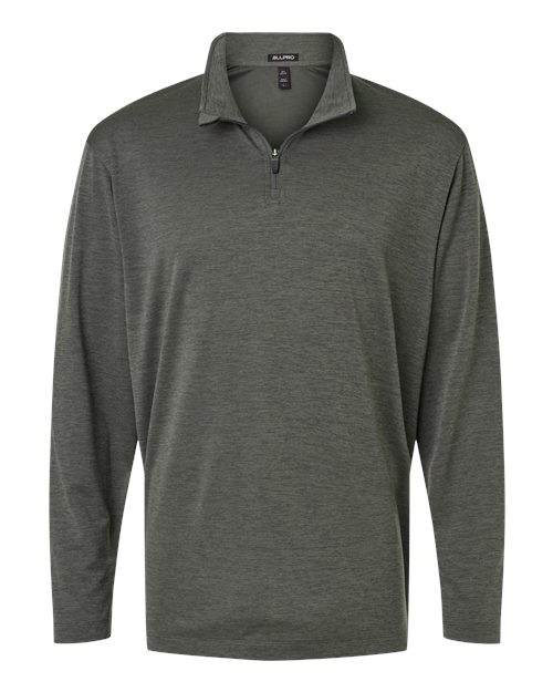 Men's Pro-Lock Performance Mélange Quarter-Zip Pullover - Charcoal Melange Front