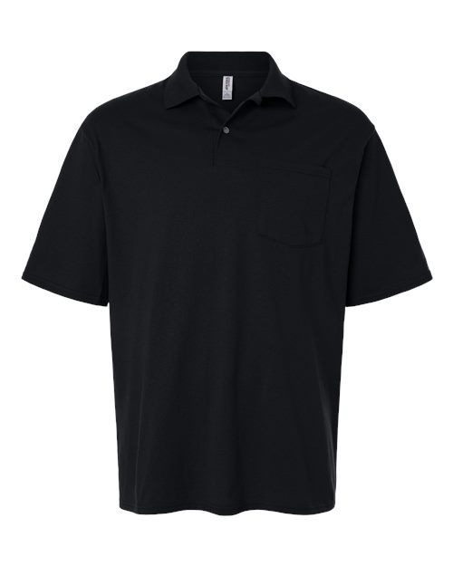 Men's Dri-Power® Polo with Pocket - Black Front