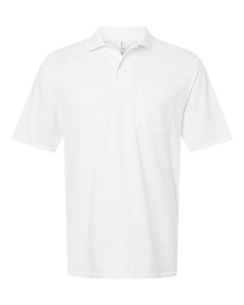 Men's Dri-Power® Polo with Pocket - White Front