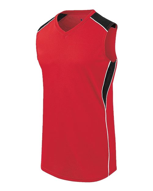 Augusta Sportswear Women's Dynamite Jersey - Scarlet/ Black/ White Front