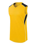 Augusta Sportswear Girls' Dynamite Jersey - Athletic Gold/ Black/ White Front