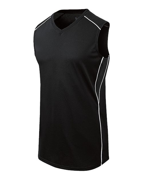 Augusta Sportswear Girls' Dynamite Jersey - Black/ Black/ White Front