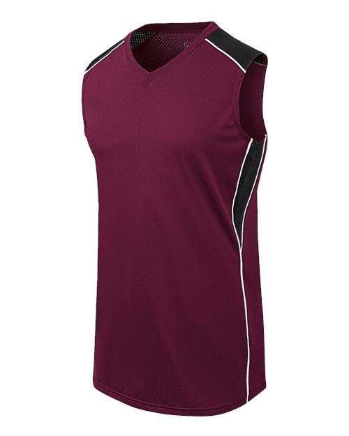 Augusta Sportswear Girls' Dynamite Jersey - Maroon/ Black/ White Front