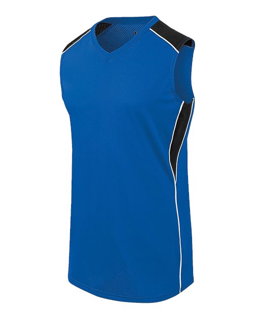Augusta Sportswear Girls' Dynamite Jersey - Royal/ Black/ White Front